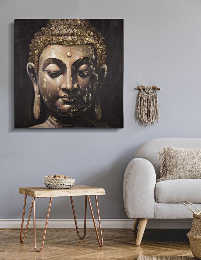 Mauro Ferretti Dipinto Su Tela Buddha -B- cm 100x3x100