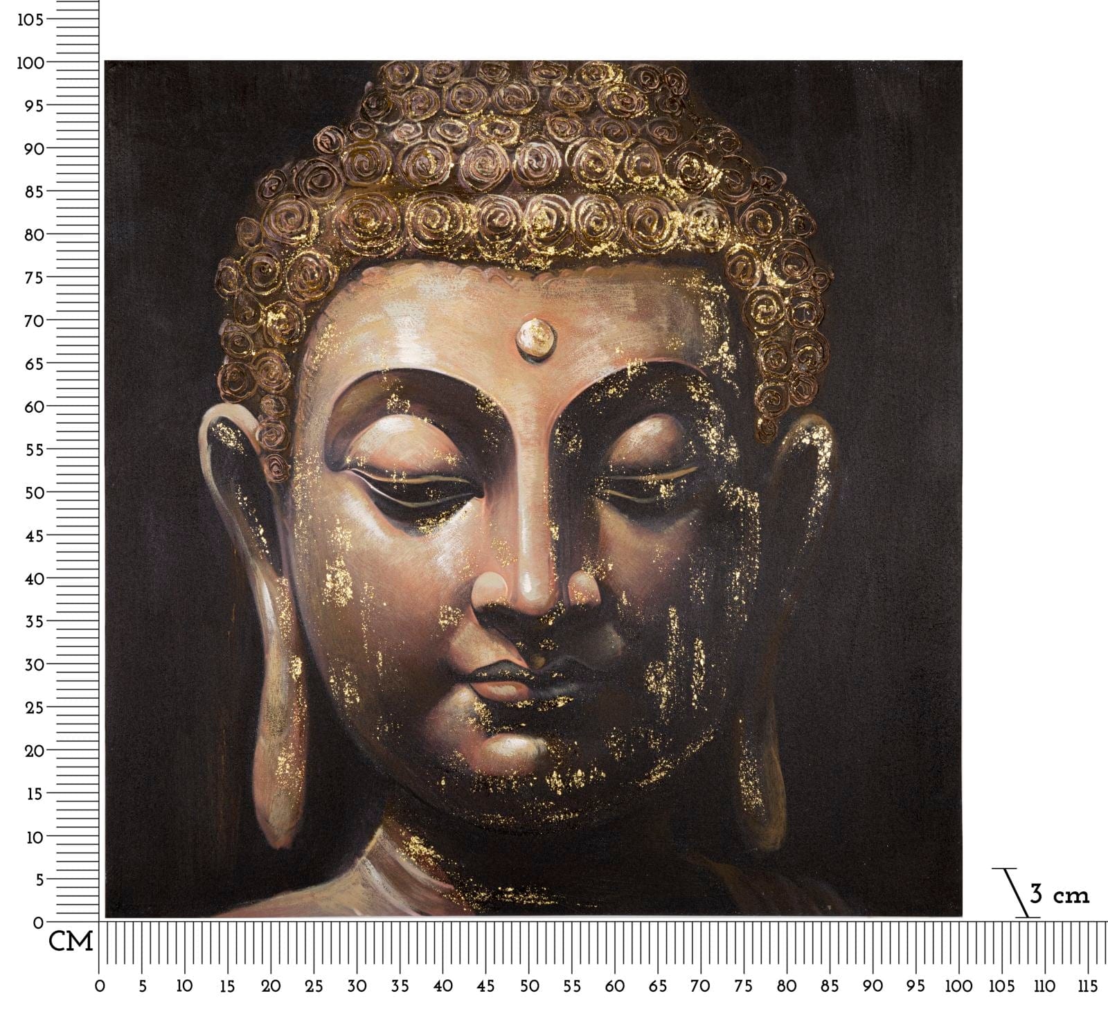 Mauro Ferretti Dipinto Su Tela Buddha -B- cm 100x3x100