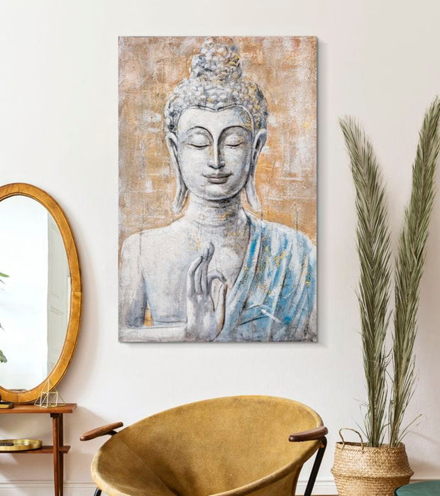 Mauro Ferretti Dipinto Su Tela Buddha Light -B- cm 80x3x120