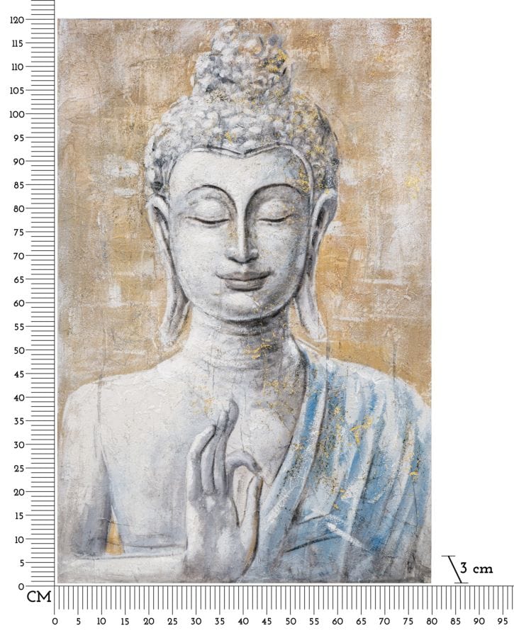 Mauro Ferretti Dipinto Su Tela Buddha Light -B- cm 80x3x120