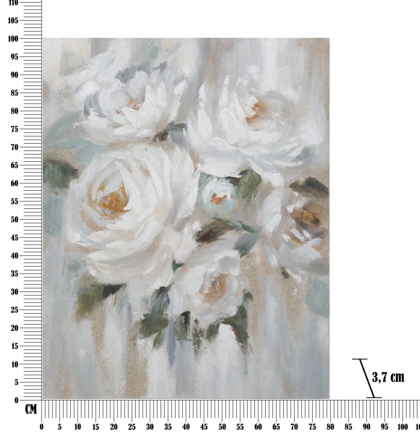 Mauro Ferretti Dipinto Su Tela Crem Flower cm 80x3,7x100