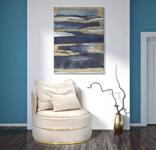 Mauro Ferretti Dipinto Su Tela Dark Blue cm 60x2,7x80