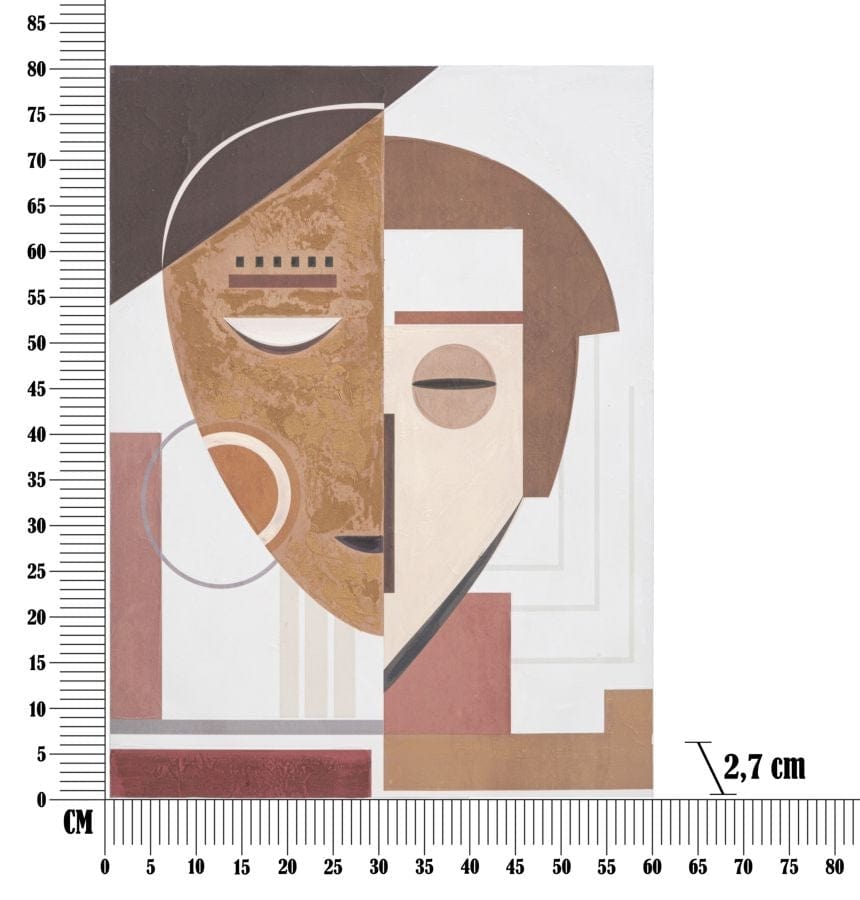 Mauro Ferretti Dipinto Su Tela Ethnic Face cm 60x2,7x80