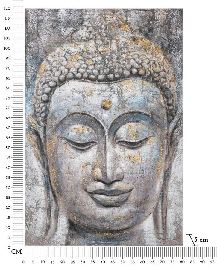 Mauro Ferretti Dipinto Su Tela Face Buddha Light -A- cm 80x3x120