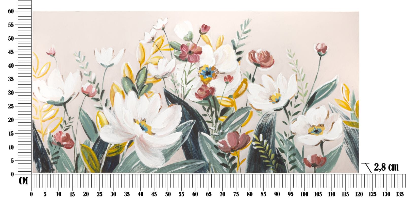 Mauro Ferretti Dipinto Su Tela Florville cm 120x2,8x60