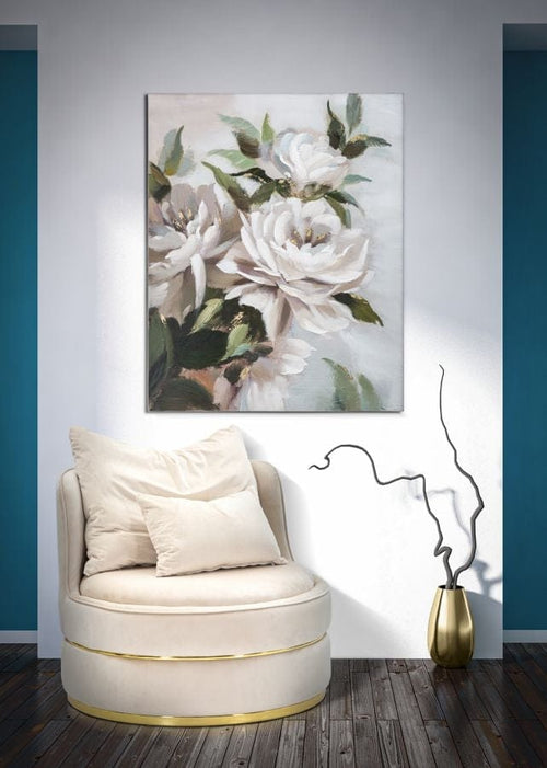 Mauro Ferretti Dipinto Su Tela Flower&Leaf cm 80x3,7x100