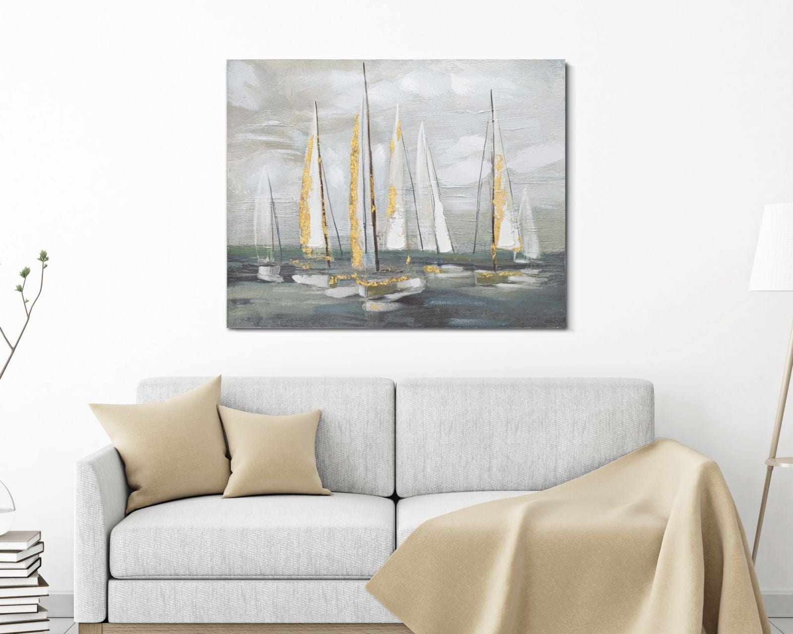 Dipinto Su Tela Gold Boat cm 100x2,8x80 (1)