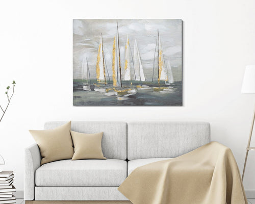 Dipinto Su Tela Gold Boat cm 100x2,8x80 (1)