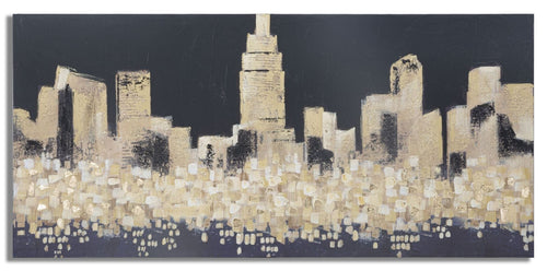 Mauro Ferretti Dipinto Su Tela Golden City cm 150x3,8x70
