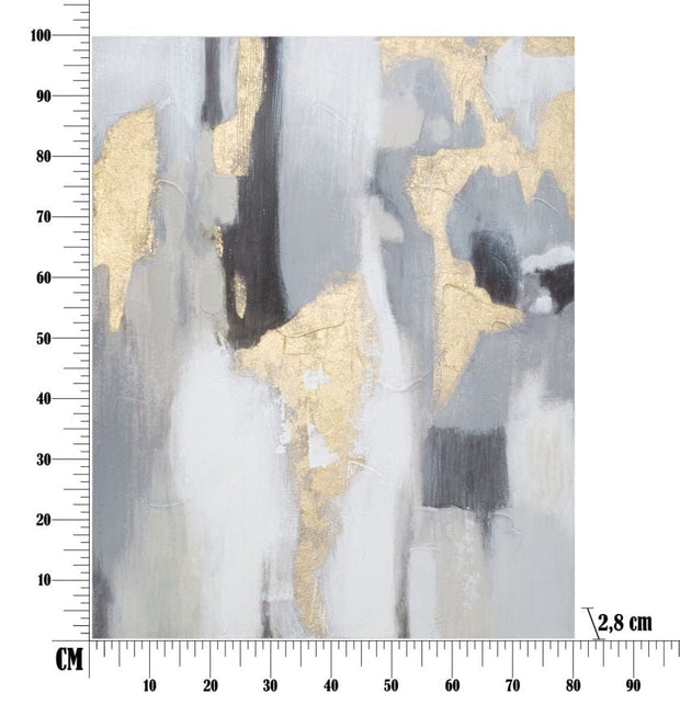 Mauro Ferretti Dipinto Su Tela Grey/Gold cm 80x2,8x100