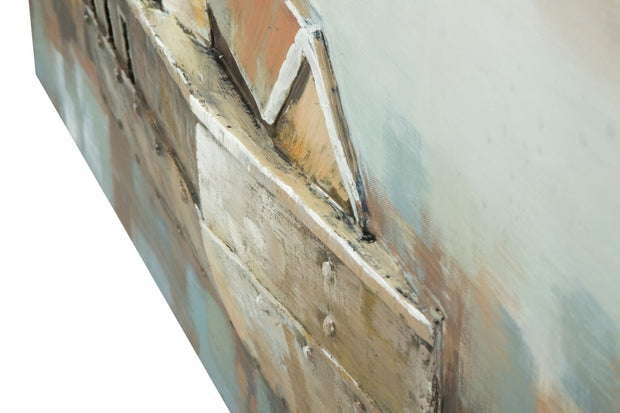 Mauro Ferretti Dipinto Su Tela Mulino A Vento cm 120x3,7x80