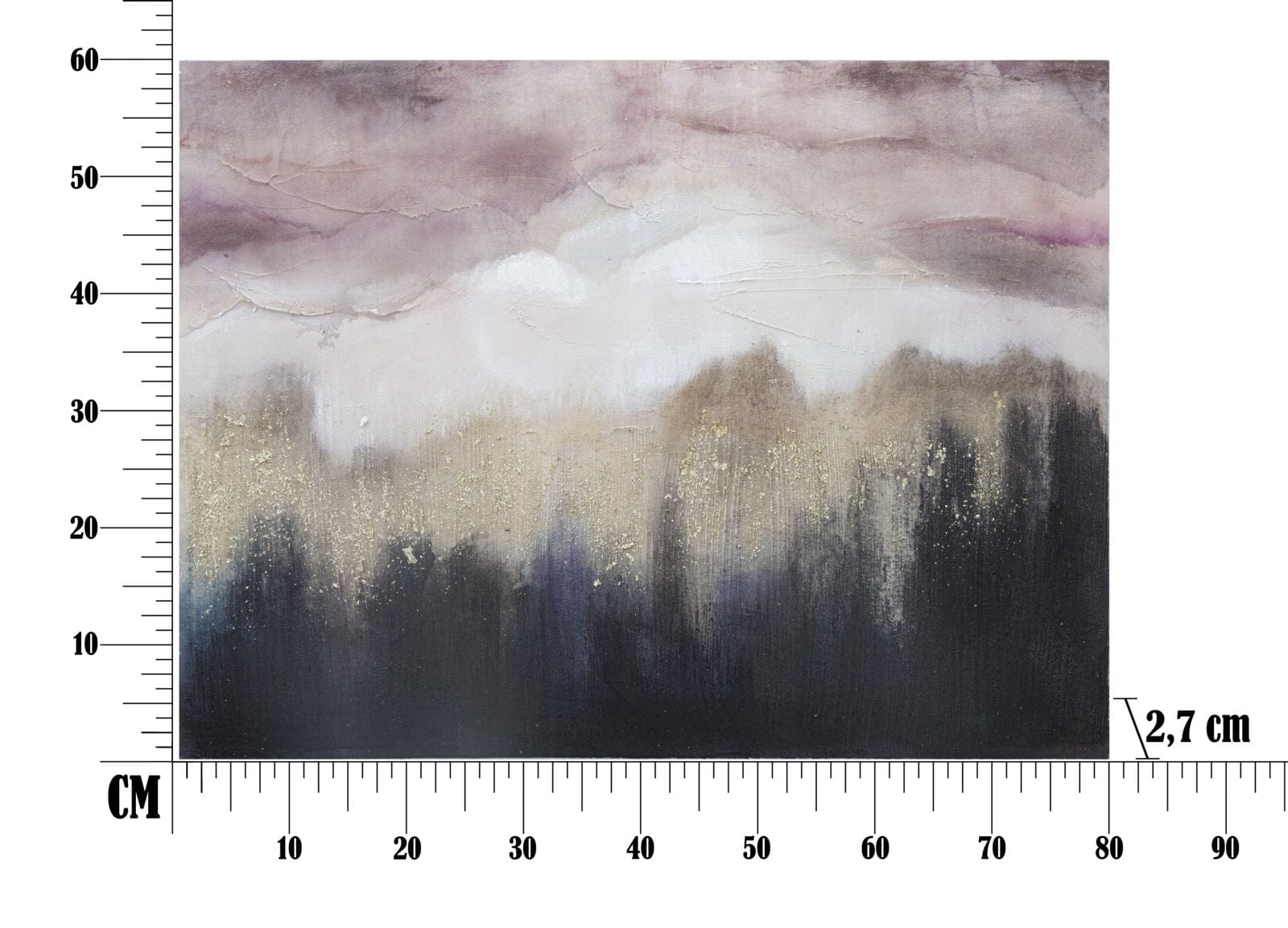 Mauro Ferretti Dipinto Su Tela Pink Mountain cm 80x2,7x60