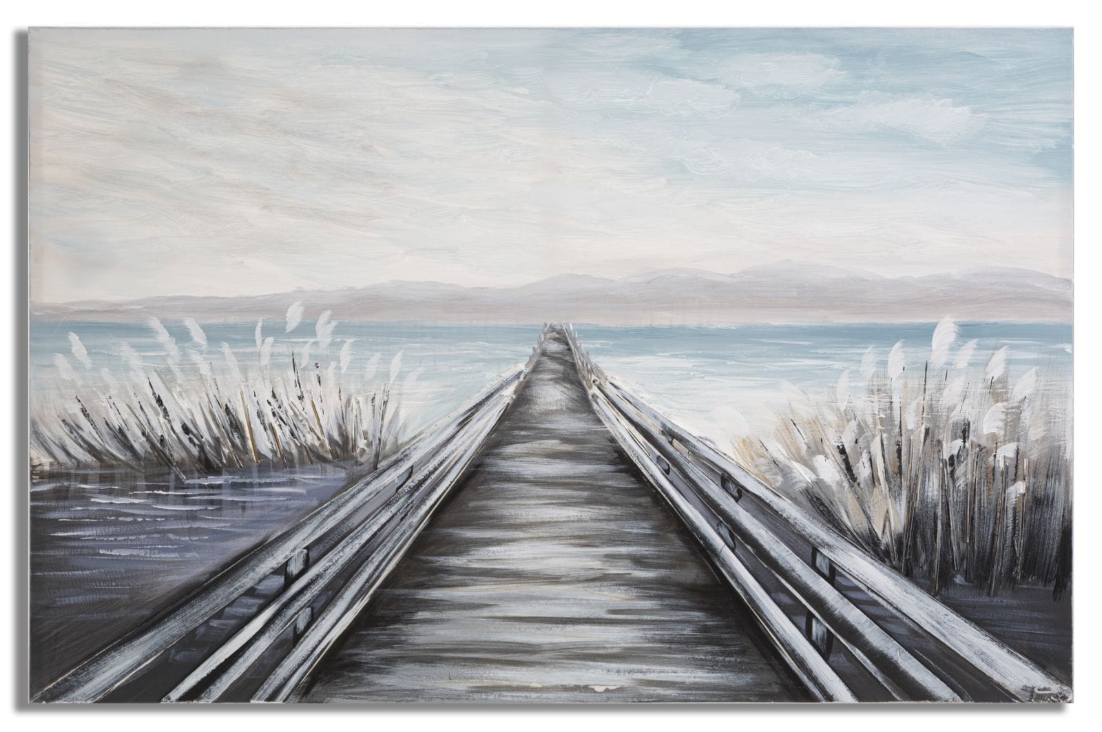 Mauro Ferretti Dipinto Su Tela Pontile cm 120x3,8x80