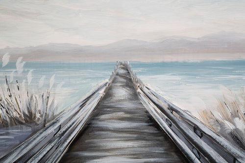 Mauro Ferretti Dipinto Su Tela Pontile cm 120x3,8x80