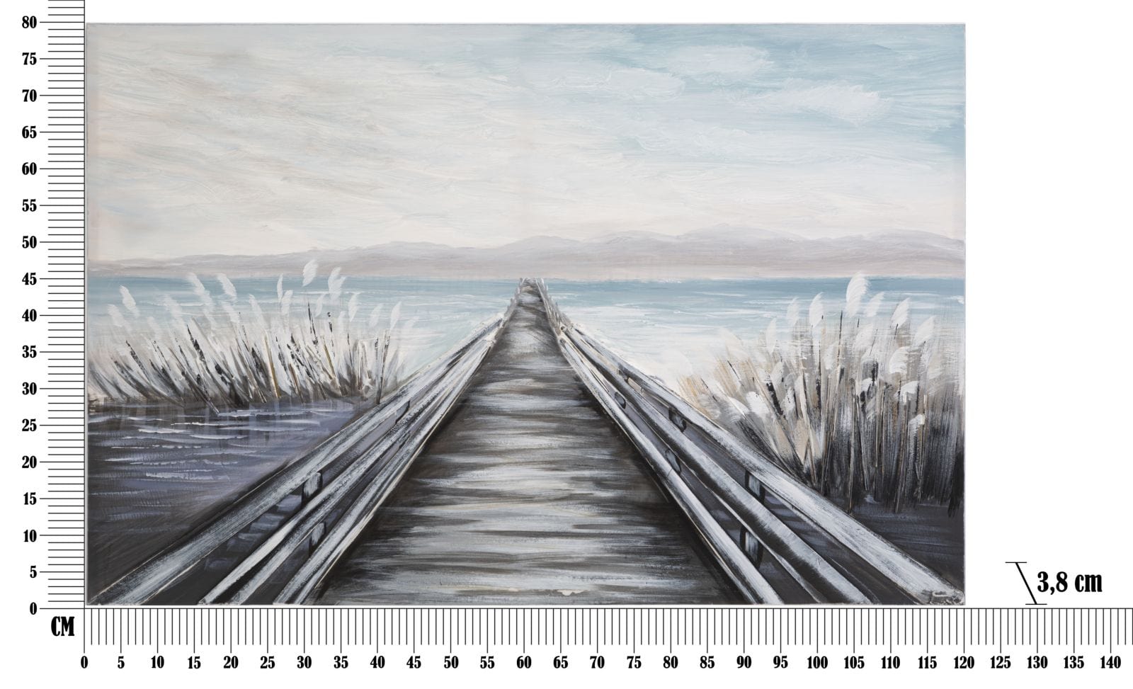 Mauro Ferretti Dipinto Su Tela Pontile cm 120x3,8x80