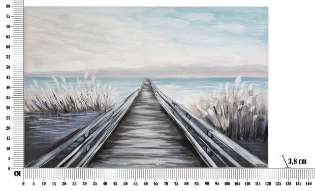 Mauro Ferretti Dipinto Su Tela Pontile cm 120x3,8x80