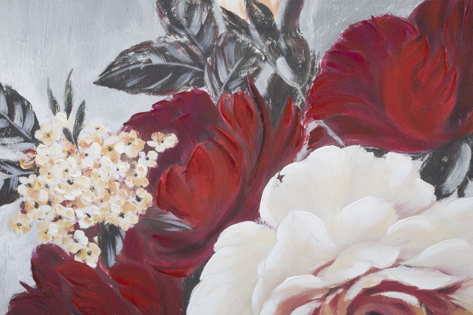 Mauro Ferretti Dipinto Su Tela Red Flower Square cm 90x3,7x90