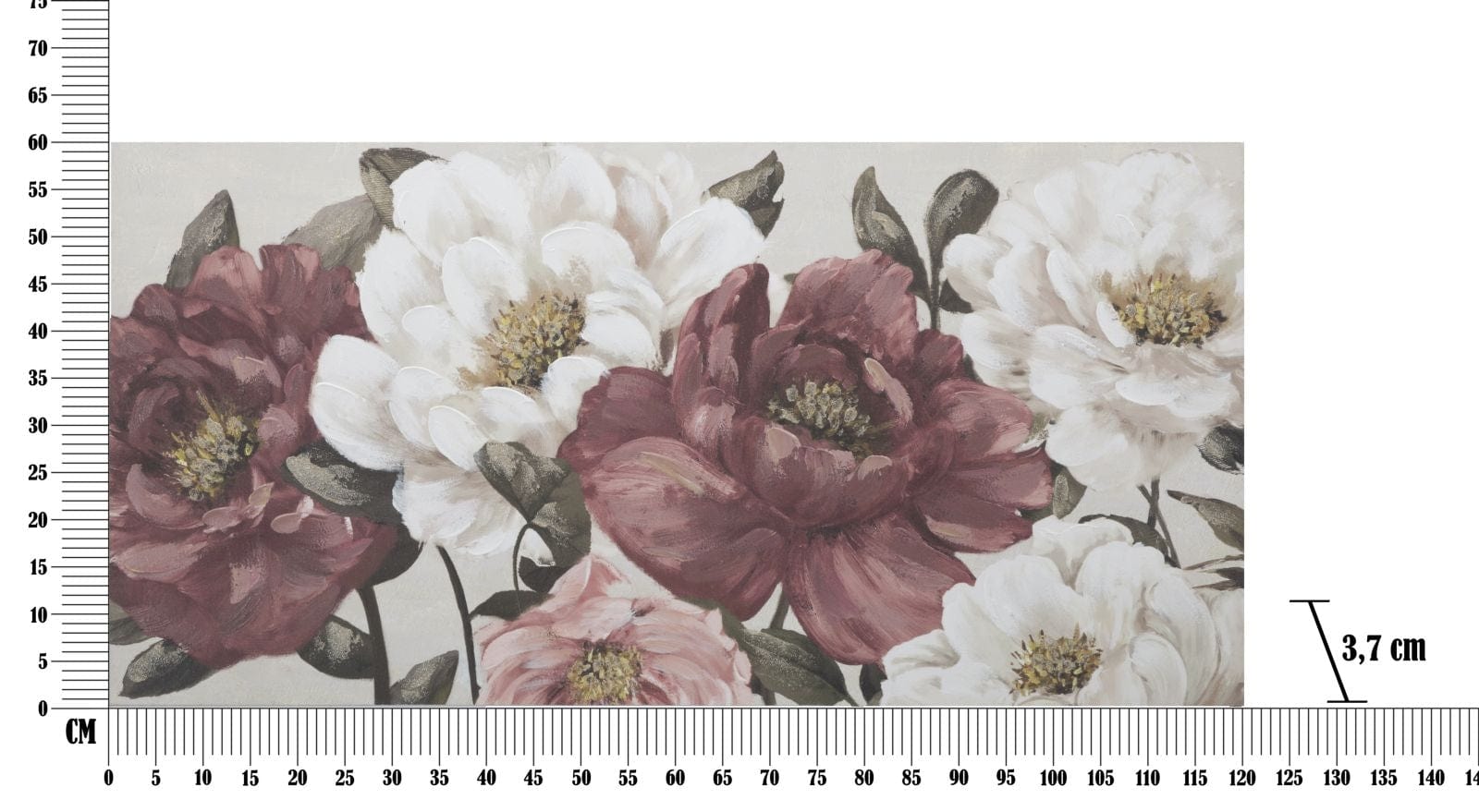 Mauro Ferretti Dipinto Su Tela Red Flowy -A- cm 120x3,7x60