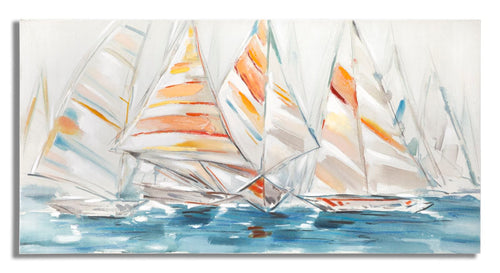 Mauro Ferretti Dipinto Su Tela Regata cm 140x2,8x70