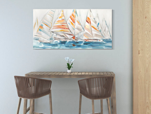 Mauro Ferretti Dipinto Su Tela Regata cm 140x2,8x70