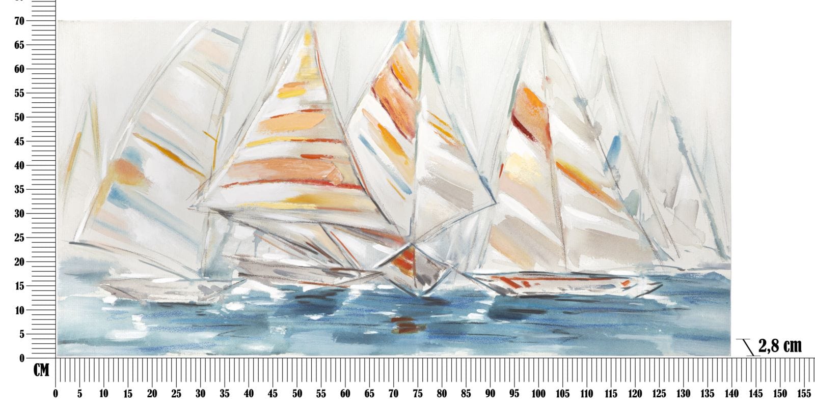 Mauro Ferretti Dipinto Su Tela Regata cm 140x2,8x70
