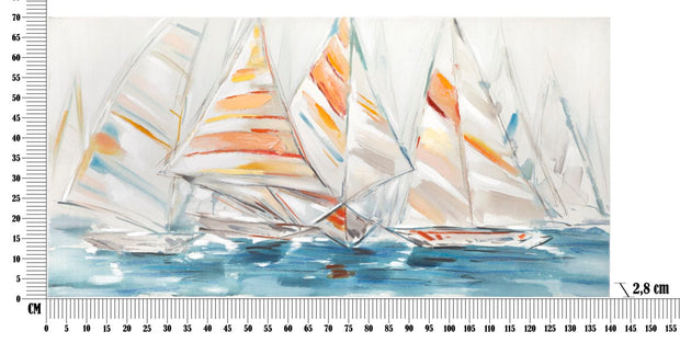 Mauro Ferretti Dipinto Su Tela Regata cm 140x2,8x70