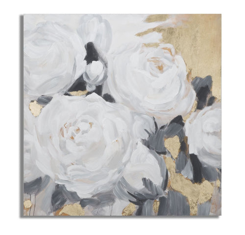 Mauro Ferretti Dipinto Su Tela White Flower -A- cm 90x3,7x90