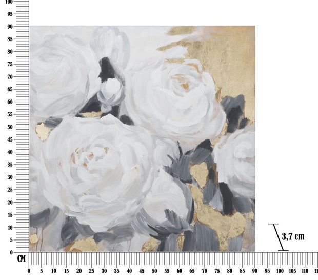 Mauro Ferretti Dipinto Su Tela White Flower -A- cm 90x3,7x90
