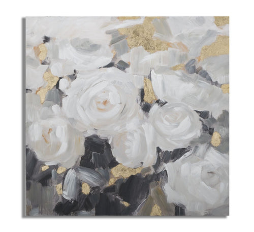 Mauro Ferretti Dipinto Su Tela White Flower -B- cm 90x3,7x90