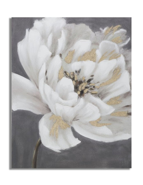 Mauro Ferretti Dipinto Su Tela White/Gold Flower cm 80x3,7x100