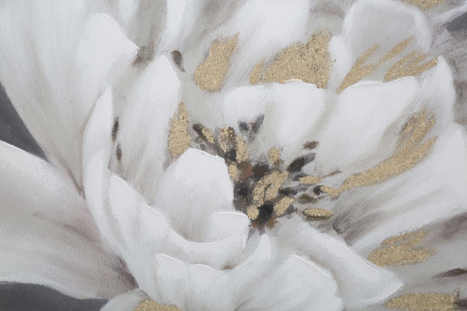 Mauro Ferretti Dipinto Su Tela White/Gold Flower cm 80x3,7x100