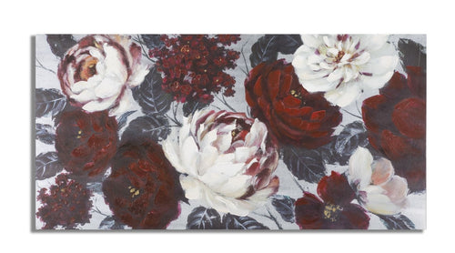 Mauro Ferretti Dipinto Su Tela White/Red Flower Darkback cm 120x3,7x60