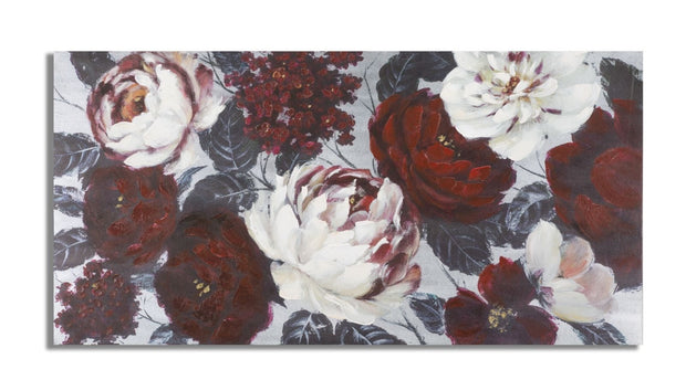 Mauro Ferretti Dipinto Su Tela White/Red Flower Darkback cm 120x3,7x60