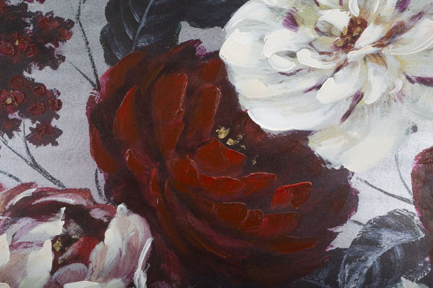 Mauro Ferretti Dipinto Su Tela White/Red Flower Darkback cm 120x3,7x60