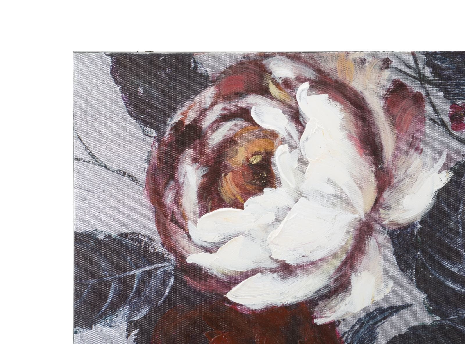 Mauro Ferretti Dipinto Su Tela White/Red Flower Darkback cm 120x3,7x60