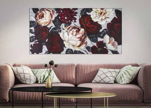 Mauro Ferretti Dipinto Su Tela White/Red Flower Lightback cm 150x3,8x76