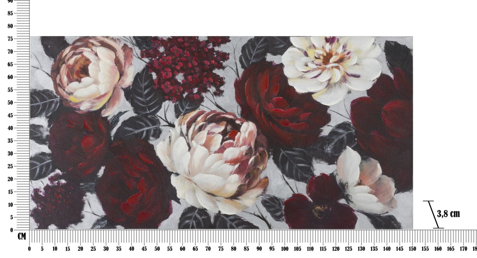 Mauro Ferretti Dipinto Su Tela White/Red Flower Lightback cm 150x3,8x76