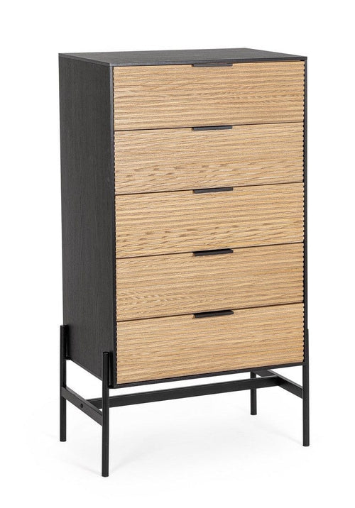 Bizzotto Dispensa con 5 cassetti Allycia Nero
