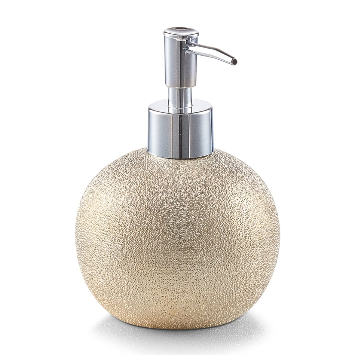 Zeller Dispenser di sapone in ceramica, oro glitterato, Ø 10,3xH14,5 cm