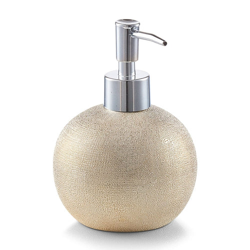 Zeller Dispenser di sapone in ceramica, oro glitterato, Ø 10,3xH14,5 cm