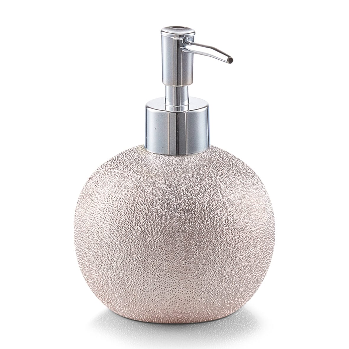 Zeller Dispenser di sapone in ceramica, oro rosa glitterato, Ø 10,3xH14,5 cm