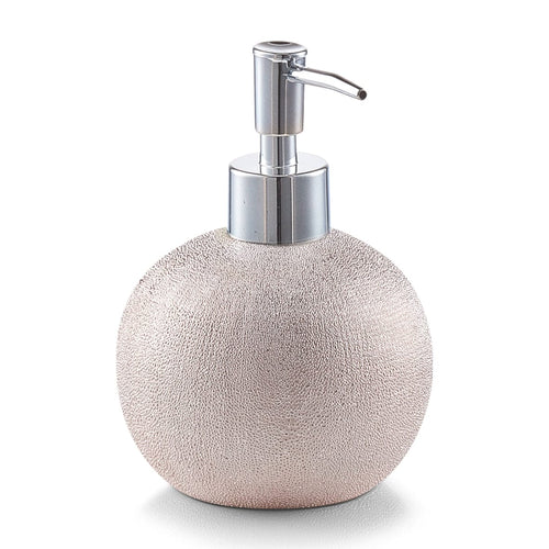 Zeller Dispenser di sapone in ceramica, oro rosa glitterato, Ø 10,3xH14,5 cm