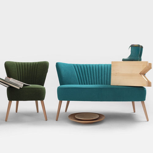 Customform Divano 2 posti in tessuto Harry Turchese