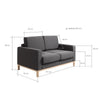 Customform Divano 2 posti in tessuto Scandic Antracite