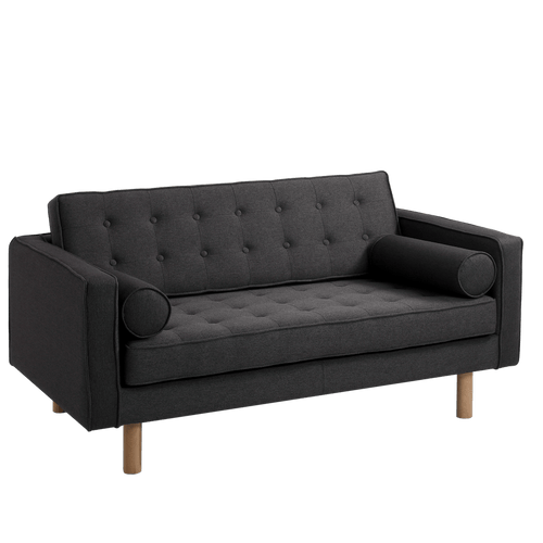 Customform Divano 2 posti in tessuto Topic Wood Antracite