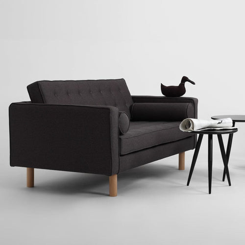 Customform Divano 2 posti in tessuto Topic Wood Antracite