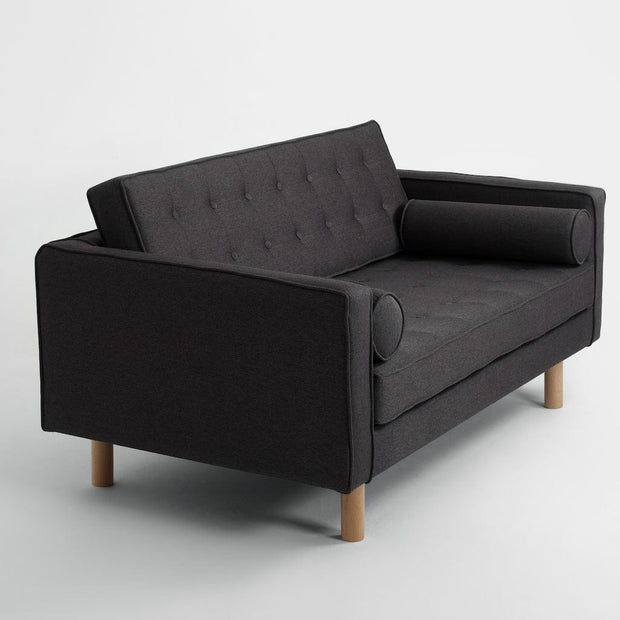 Customform Divano 2 posti in tessuto Topic Wood Antracite