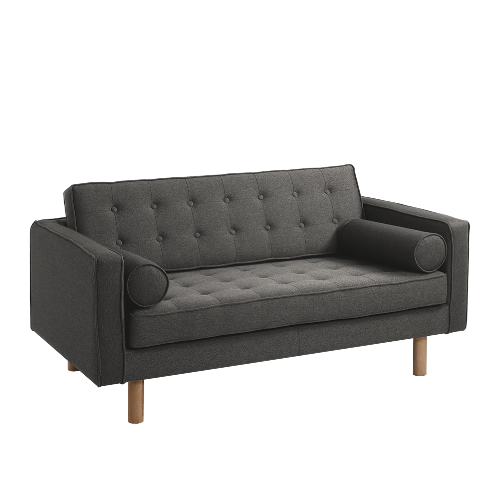 Customform Divano 2 posti in tessuto Topic Wood Grigio