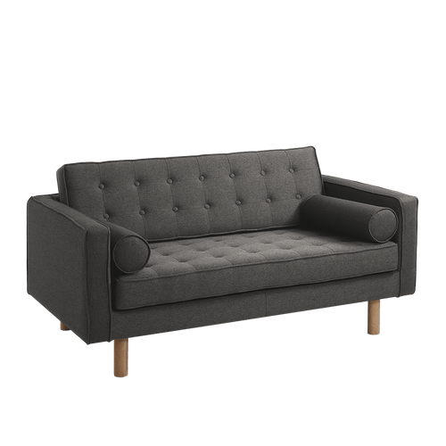 Customform Divano 2 posti in tessuto Topic Wood Grigio