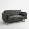 Customform Divano 2 posti in tessuto Topic Wood Grigio